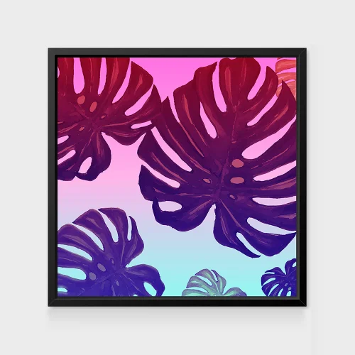 Action Zebra	 - Monstera Rainbow Art Print