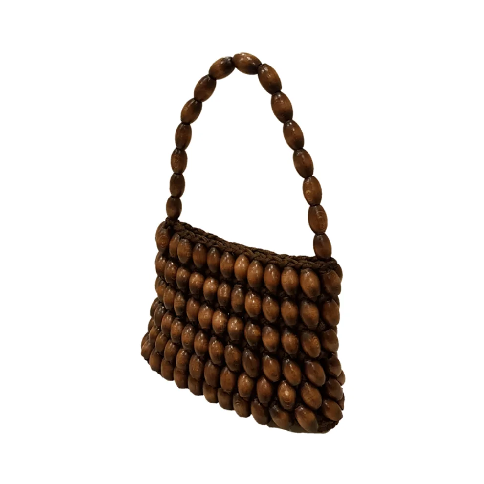 Mien İstanbul - Wooden Beaded Square Hand Bag