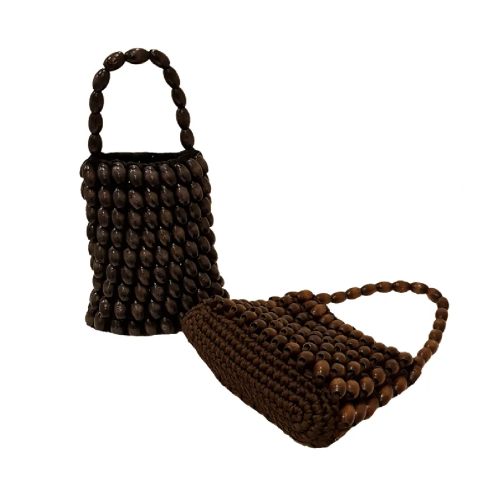 Mien İstanbul - Wooden Beaded Rectangle Hand Bag