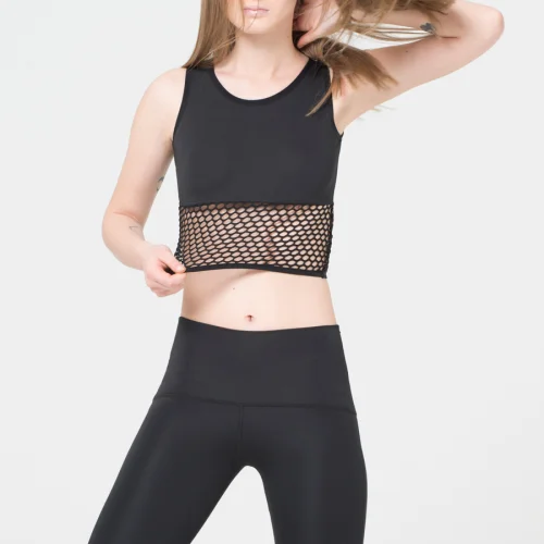 Ryder Act - Fishnet Detailed Crop Top