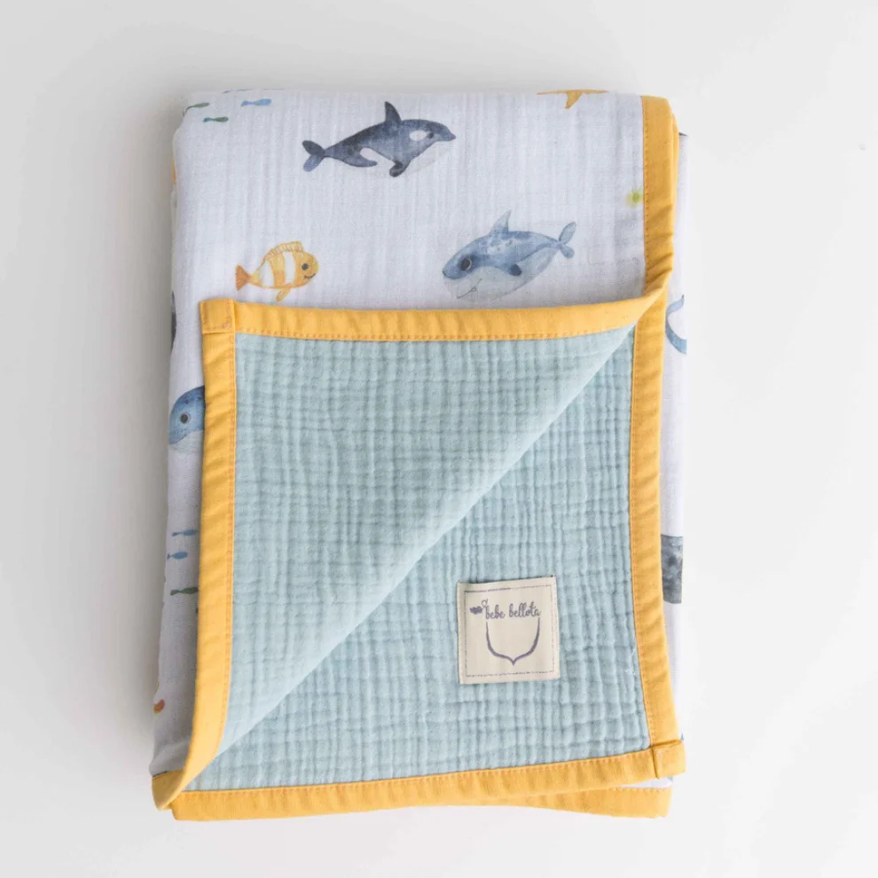 Bebe Bellota - Ocean 6 Layer Organic Baby Muslin Quilt