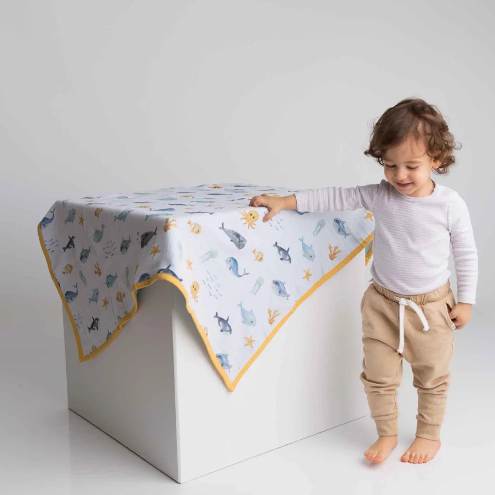 Bebe Bellota - Ocean 6 Layer Organic Baby Muslin Quilt