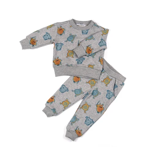 Berkiddo - Monster Patterned Tracksuit Set